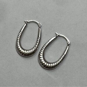 10K Oval Hoop earrings